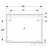 Прямокутне дзеркало з LED-підсвічуванням Geberit Option Basic Square 502.808.00.1