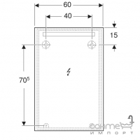 Прямоугольное зеркало с LED-подсветкой Geberit Option Basic Square 502.812.00.1