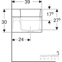 Двойная подвесная детская раковина из искусственного камня Geberit Bambini 502.974.00.1 белая