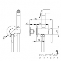 Гигиенический душ скрытого монтажа Volle Cascada Sistema H35 1590.160321 cepillado bronce бронза браш