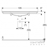 Мебельная раковина без отверстия под смеситель Geberit One 505.011.01.4 белая