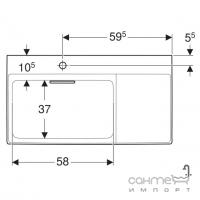 Мебельная раковина Geberit One CleanDrain 505.039.00.1 белая