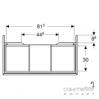 Подвесная тумба под раковину Geberit One 505.073.00.3 лава