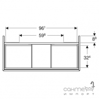 Подвесная тумба под раковину Geberit One 505.264.00.3 лава