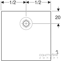 Квадратный тонкий акриловый душевой поддон 900х900 Geberit Nemea 550.571.00.1 белый