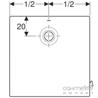 Квадратный тонкий душевой поддон из искусственного камня 800х800 Geberit Olona 550.750.00.1 матовый белый