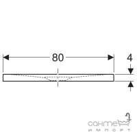 Прямоугольный тонкий душевой поддон из искусственного камня 1700х800 Geberit Olona 550.778.00.1 матовый белый