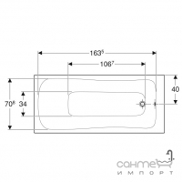 Прямоугольная акриловая ванна 1800х800 Geberit Selnova 554.286.01.1 белая