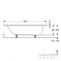 Прямоугольная акриловая ванна 1800х800 Geberit Selnova 554.286.01.1 белая