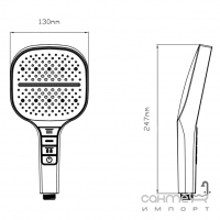 Ручний душ Qtap Rucni QTRUC125BLM45957 матовий чорний, 3 режима