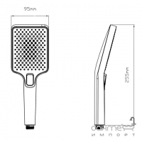 Ручной душ Qtap Rucni QTRUC125BLM45959 матовый черный, 3 режима