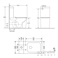 Безободковий унітаз-компакт із сидінням slim softclose дюропласт Qtap Tern Ultra Quiet QT17222175AUQ1W білий