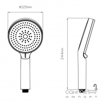 Ручний душ Qtap Rucni D 130 QTRUC125BLM45951 матовий чорний, 3 режима