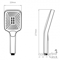 Ручний душ Qtap Rucni QTRUC125BLM45955 матовий чорний, 3 режима