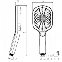 Ручной душ Qtap Rucni QTRUC125BLM45961 матовый черный, 3 режима