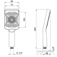 Ручной душ Qtap Rucni QTRUC125BLM45778 матовый черный