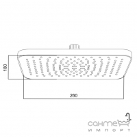 Прямоугольный верхний душ Qtap Hlavova QTHLA107CRM45784 хром