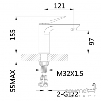 Смеситель для раковины Qtap Presto QTPRE270GRP45581 графит