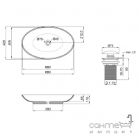 Овальная раковина на столешницу Qtap Dove QT0611K160WN белая