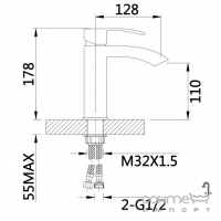 Смеситель для раковины Qtap Swan Cascada QTSWA270CRW45568 хром/белый