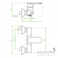 Змішувач для душу Laveo Appia BLP_040D хром