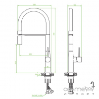 Смеситель для кухни с гибким изливом Laveo Pola BAP_778D хром/черный