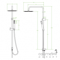 Душевая стойка без смесителя Laveo Pretto PLP_10OX графит