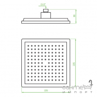 Квадратний верхній душ Laveo Luke NLK_0DAD хром
