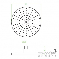 Круглий верхній душ Laveo Rondo NLX_0DAD хром