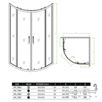 Полукруглая душевая кабина 800x800 Laveo Bresso JKB_086Z хром/прозрачное стекло