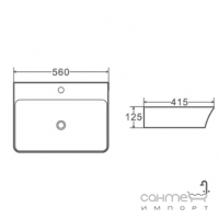 Прямокутна раковина на стільницю Mixxus Premium Bevel-0202 біла