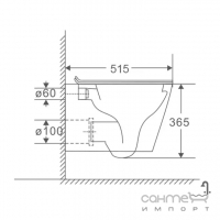 Безободковый подвесной унитаз с сидением slim дюропласт softclose Mixxus Premiun Bevel-0301-R белый