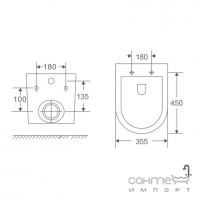 Безободковый подвесной унитаз с сидением slim дюропласт softclose Mixxus Premiun Bevel-0301-R белый