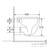 Безободковый подвесной унитаз с сидением slim softclose Mixxus Premium Ellipse-0302-T3 Tornado 3.0 белый