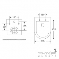 Безободковий підвісний унітаз з сидінням slim softclose Mixxus Premium Ellipse-0303-R білий