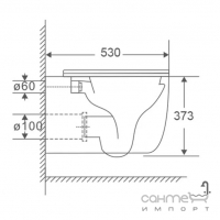 Безободковый подвесной унитаз с сидением slim softclose Mixxus Premium Ellipse-0303-T3 Tornado 3.0 белый