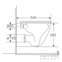 Безободковый подвесной унитаз с сидением slim softclose Mixxus Premium Ellipse-0304-R белый