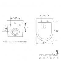 Безободковый подвесной унитаз с сидением slim softclose Mixxus Premium Ellipse-0304-R белый