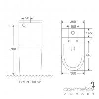 Безободковый унитаз-компакт с сидением slim softclose Mixxus Premium Ellipse-0402-R белый