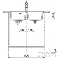 Прямокутна кухонна мийка на дві чаші Franke Maris MRG 620 TL Black Edition 114.0720.010 матова чорна