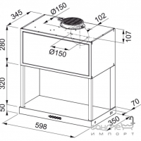 Пристенная кухонная вытяжка Franke Maris Modular FMA F60 BK MATT 335.0706.646 матовая черная, мощность 720 м2/ч