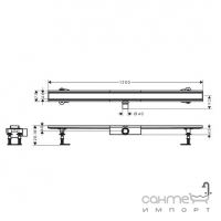 Лінійний душовий трап Hansgrohe RainDrain Compact Flat 1200 56172800 матова сталь