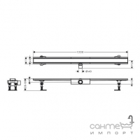 Линейный душевой трап под плитку Hansgrohe RainDrain Compact Flat 1200 56173000 матовая сталь