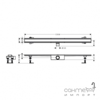 Лінійний душовий трап Hansgrohe RainDrain Compact Flat 1200 56184800 матова сталь