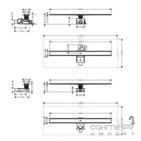 Линейный душевой трап Hansgrohe Raindrain Allround 900 56188800 нержавеющая сталь