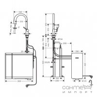 Смеситель для кухни + стартовый комплект Hansgrohe Aqittura M91 SodaSystem sBox 76836000 хром