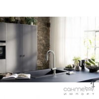 Смеситель для кухни + стартовый комплект Hansgrohe Aqittura M91 SodaSystem sBox 76836800 нержавеющая сталь