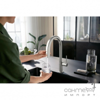 Смеситель для кухни + стартовый комплект Hansgrohe Aqittura M91 SodaSystem sBox 76836800 нержавеющая сталь