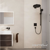 Змішувач-термостат прихованого монтажу на 2 споживачі Hansgrohe ShowerSelect Comfort E 15578670 чорний матовий 