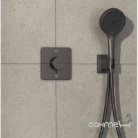 Змішувач-термостат прихованого монтажу на 2 споживачі Hansgrohe ShowerSelect Comfort Q 15586340 матовий чорний хром